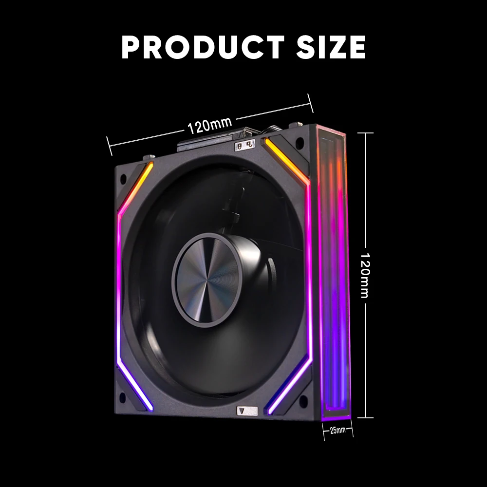 120mm ARGB Case Fan with Dual Side Infinity Mirror Cableless 360mm For Computer Water Cooler | Jungle Leopard Interstellar V2RS