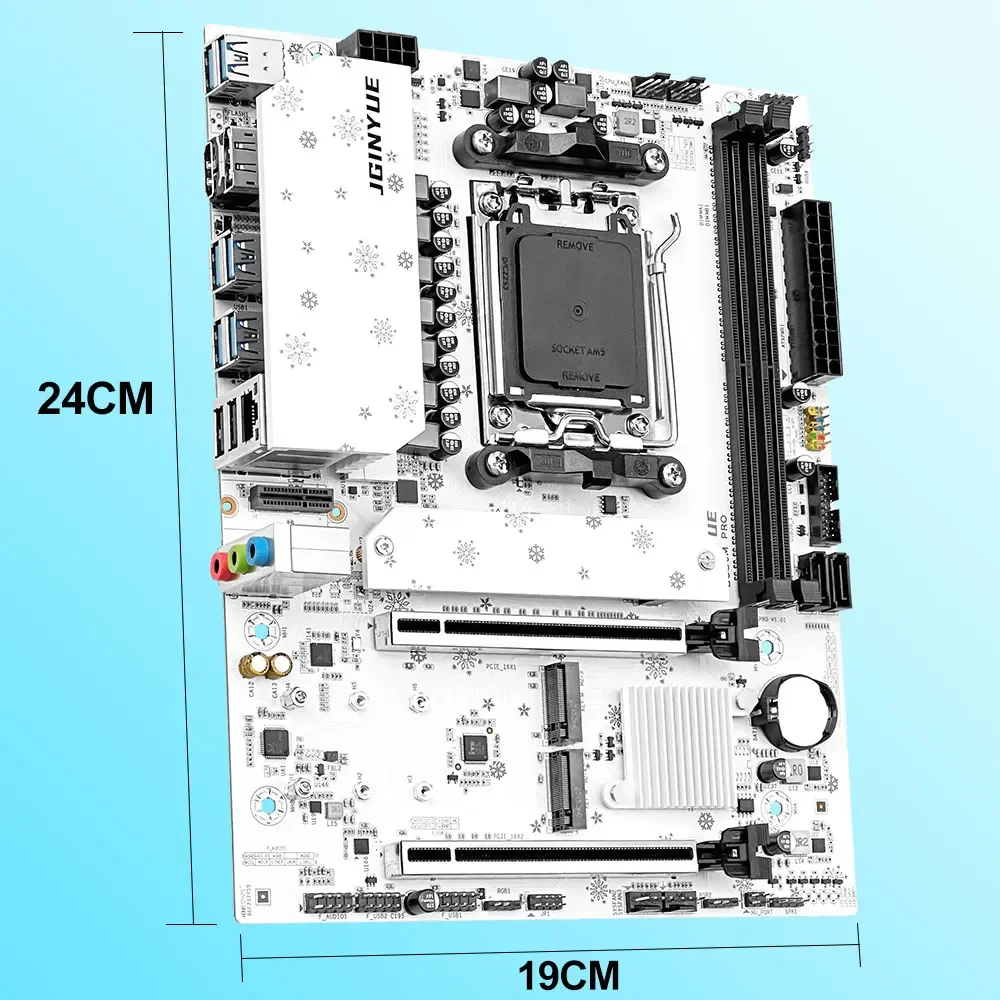 JGINYUE B850M Pro Motherboard Set With AMD Ryzen 7 7800X3D CPU And 2*16GB DDR5 6000MHz Memory Support M.2 NVME SATA 3.0 ARGB