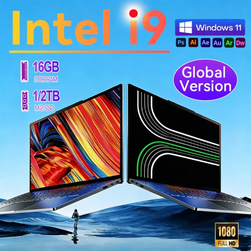 New Arrival 14.1” Gaming i9 Laptop Windows 11 Intel Core i9-10980hk 16GB RAM 1/2TB M.2 SSD Laptops 4K HD Gaming Notebook PC