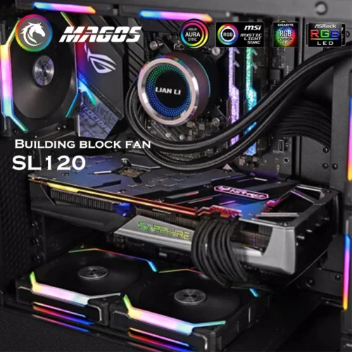LIAN LI UNI FAN SL120 AL120 120 RGB Fan Kit Modular Cable Free Software Smart PWM Control M/B 5V ARGB Black/White