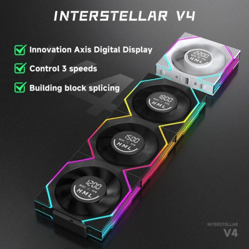 Jungle Leopard Interstellar V4 Digital Display Speed Control Infinite Mirror With Screen Ventilador UNI Fan