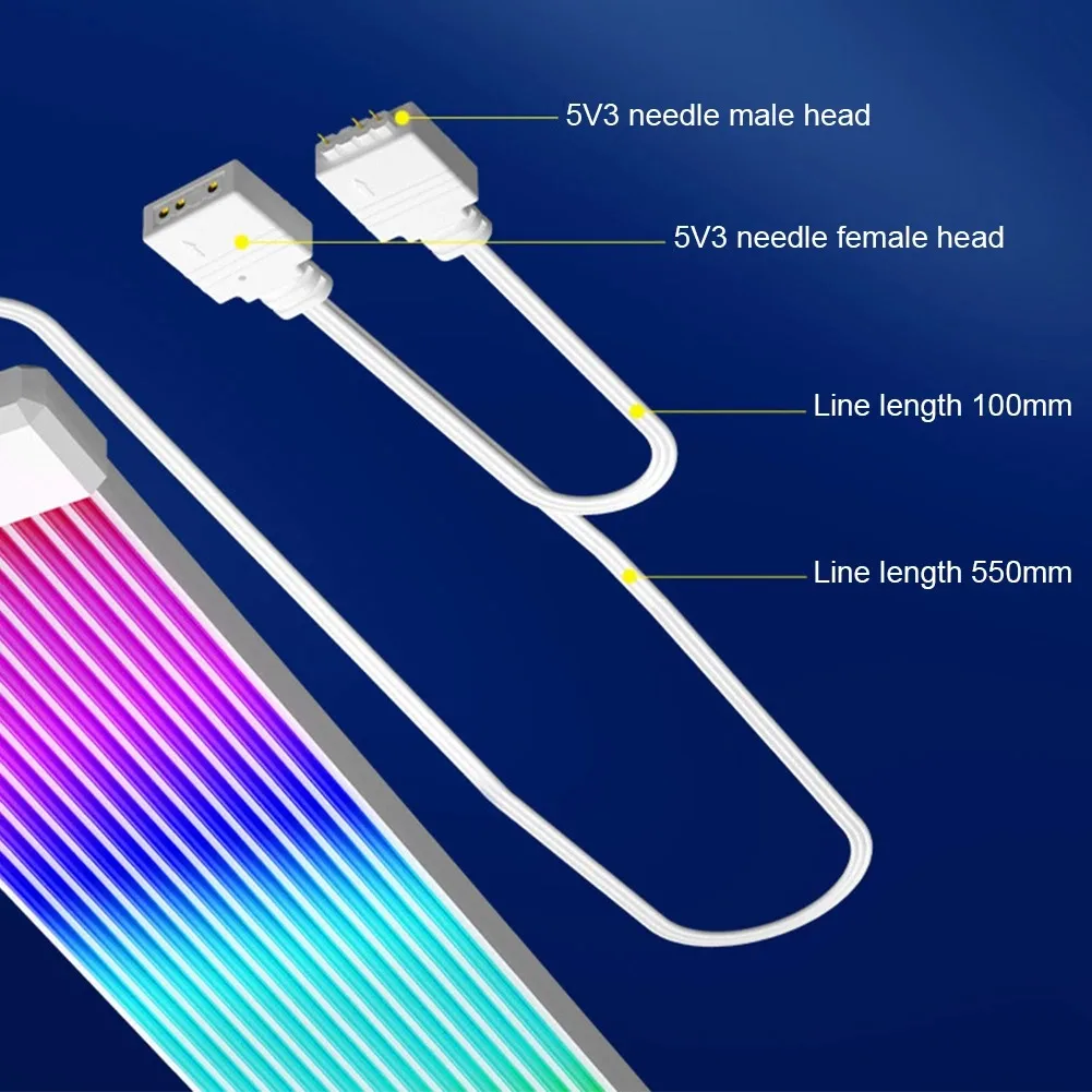 PC RGB Light Strip Suitable For Computer Power Supply ATX 24PIN GPU Video Card Cables And Case for 6Pin 8Pin 12Pin 16Pin 24Pin