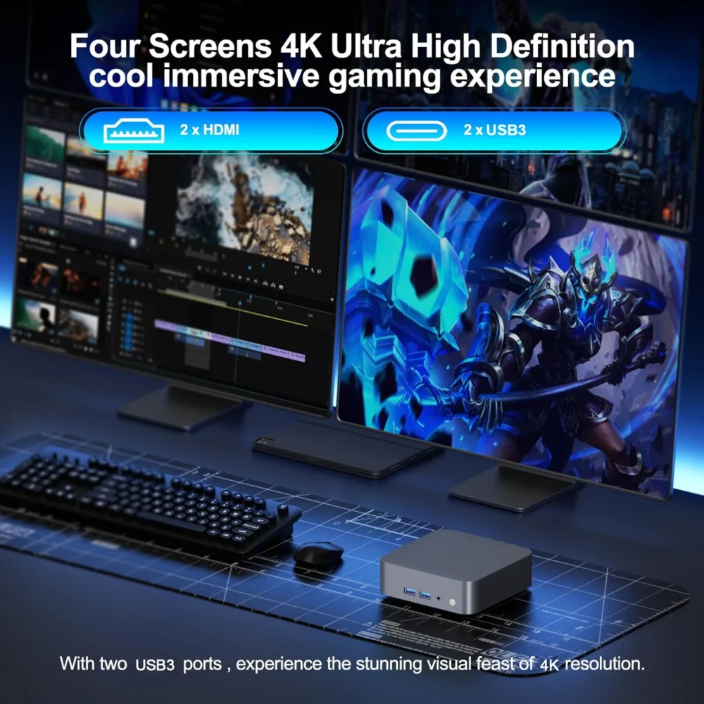 【3 year warranty】 MINI PC Windows 11 Core i7 4510U i3 6100U 16GB RAM 1TB SSD BT5.2 Gaming office study computer gamer desktop