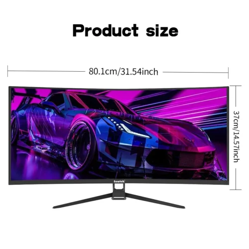 Gawfolk 34 Inch Ultrawide Curved Gaming Monitor, 1500R PC Screen 165hz UWQHD 4K, Curved Computer Screen with FreeSync, Support W