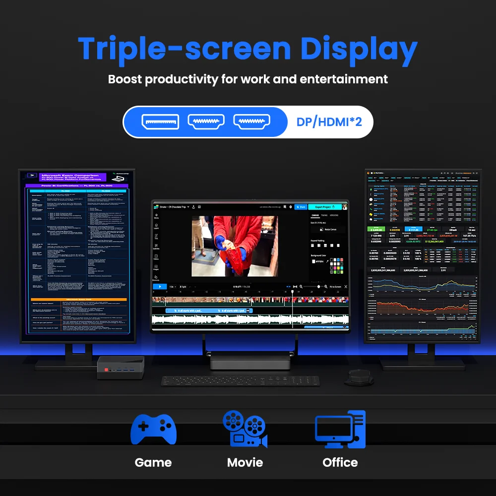 ZXIPC AMD Ryzen5 5625U R7-7530 5800H Gaming Mini PC Computer Gaming Pocket Dual LAN WIFI6 BT 5.2  NUC Office DDR4 NVMe