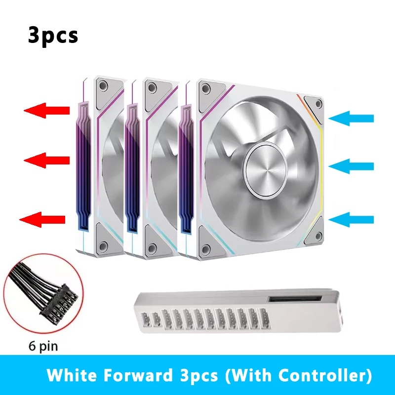 Prism 5 PRO 120mm Fan 6pin RGB Pc Case Ventiladores Computer Chassis Fan Water Cooler PC Gamer Cooling Kit Fan Ventilador