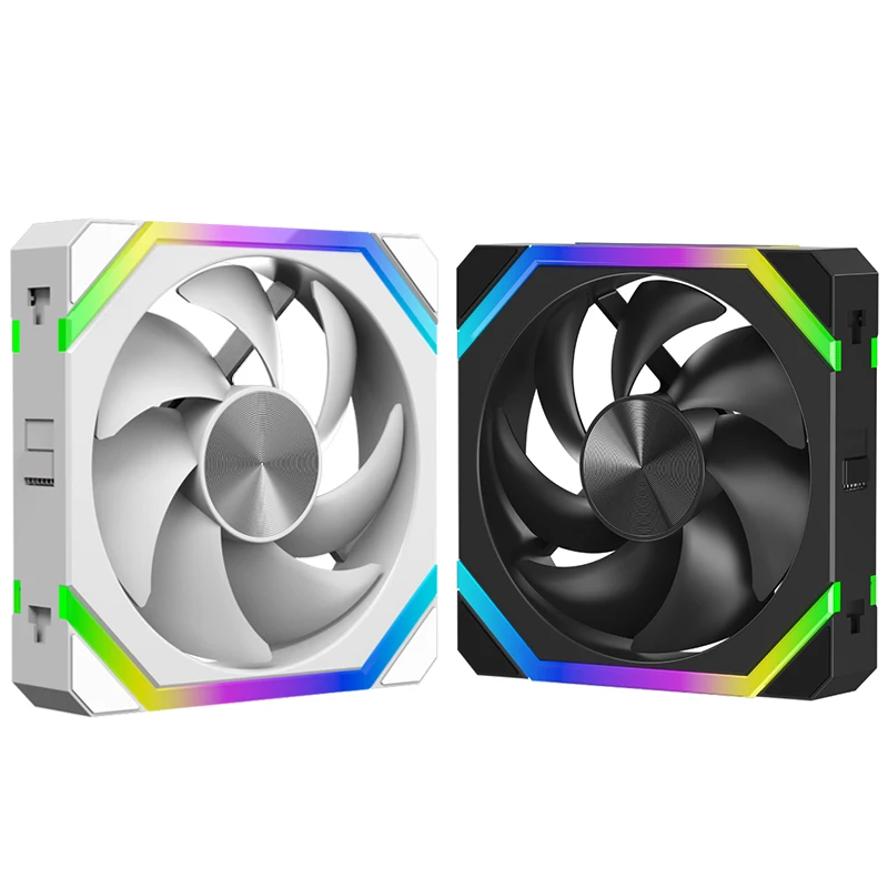 JUMPEAK CS120 ARGB Cooling Fan 240mm Modular Stackable Splicing PWM Silent 120mm RGB Fans For Gaming PC Case CPU Water Cooler