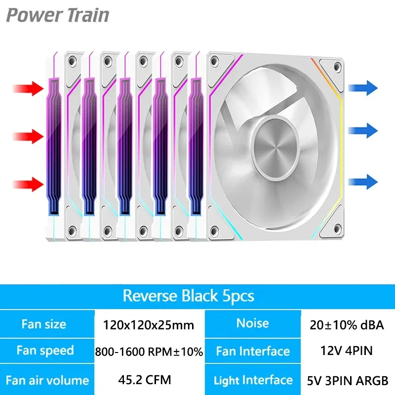 LDPCSJ Prism 4RS 120mm ARGB PC Case Fan with Infinity Mirror Design Motherboard Sync 4PIN PWM CPU Cooler Ventilador