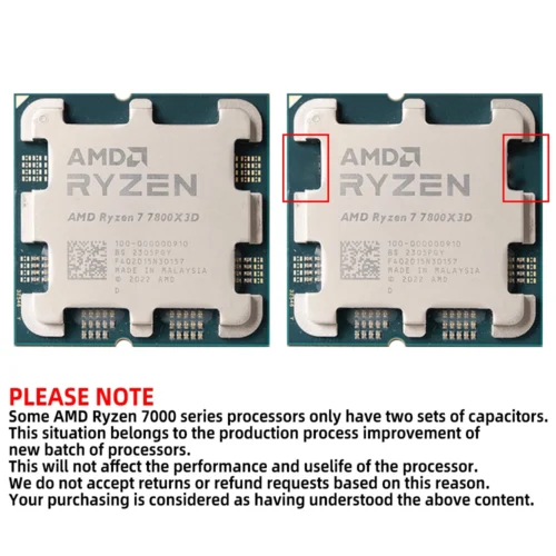AMD Ryzen 7 7800X3D R7 7800X3D CPU 8-Core 16-Thread 5GHz Unlocked Desktop Processor Socket AM5 Gaming CPU Without Packag