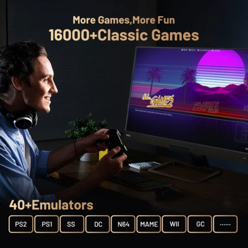 Kinhank Super Console X5 PRO Retro Video Game Consoles Plug and Play 320G/4T with 10000+ Games for PS2/WII/SS/DC/N64/MAME