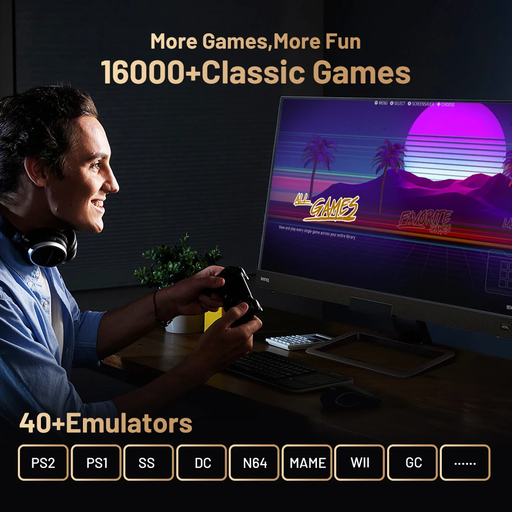 Kinhank Super Console X5 PRO Retro Video Game Consoles Plug and Play 320G/4T with 10000+ Games for PS2/WII/SS/DC/N64/MAME