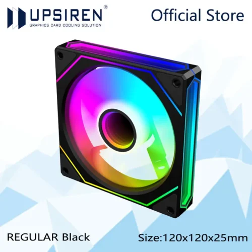 UPSIREN UF-4 12CM Computer Chassis Fan,Infinite Prism ARGB Fan/3 Mirror Surfaces/4 Pin PWM/3PIN ARGB Quiet Cooling Fan