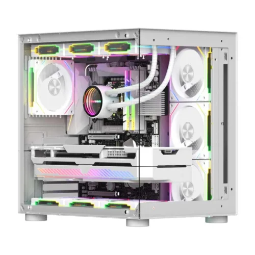 LDPCSJ OEM PRISM 5 PRO Computer Chassis Fan 12cm ARGB 4 Pin PWM Quiet Cooling Fan 12V Large Air Volume 45.2CFM/600-1800RPM