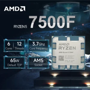 New AMD Ryzen 5 7500F 3.7GHz 6-Core 12-Thread L3=32M Processor 65W R5 7500F Socket AM5 5NM DDR5 New but without cooler