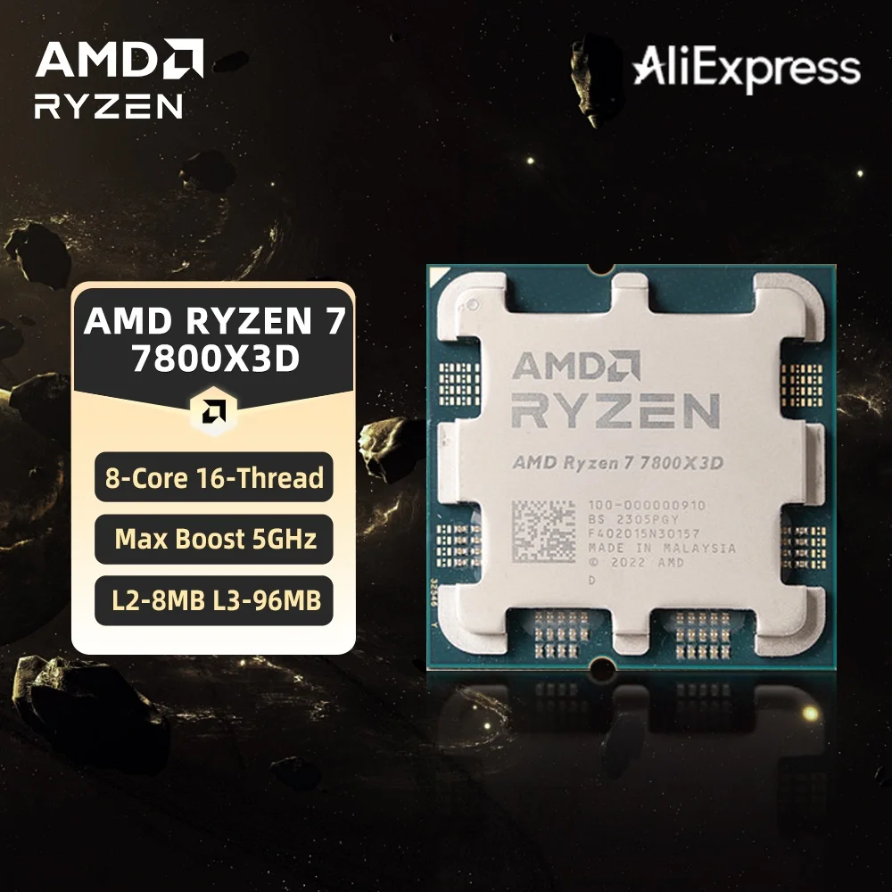 AMD Ryzen 7 7800X3D CPU Hot Sale R7 7800X3D Processor 5GHz 8-Core 16 Thread Socket AM5 Best Desktop Gaming CPU without Box