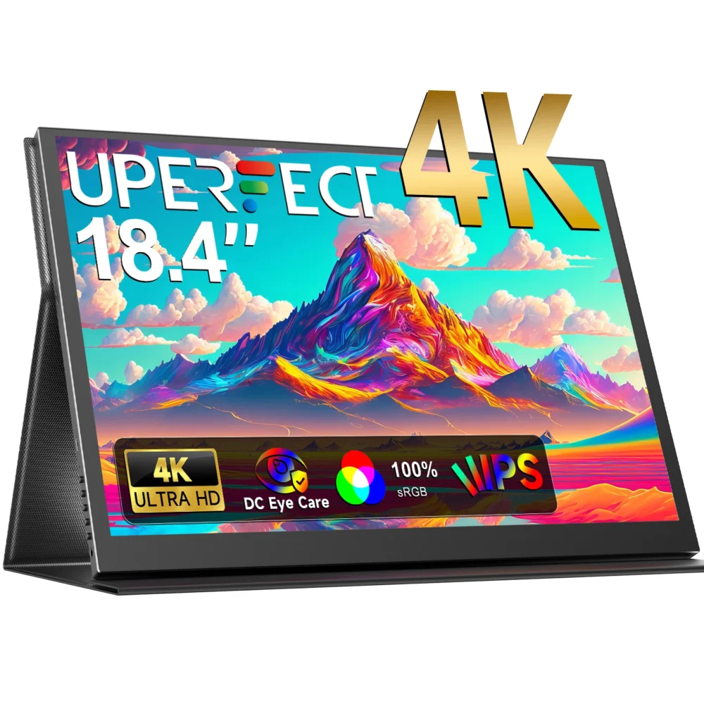 UPERFECT 18 Inch 4K Portable Monitor IPS Display 3840x2160 External Second Gaming Screen For Gaming Laptop PS4 Switch Mini PC