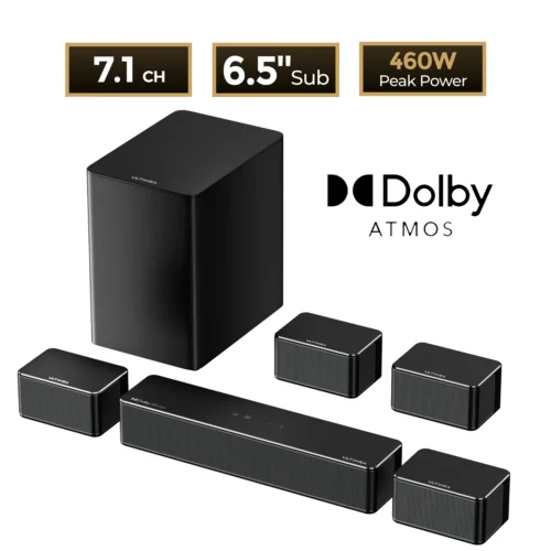 ULTIMEA 7.1 Surround Sound System Sound bar for TV with Dolby Atmos&APP Control, Home Cinema Bluetooth Speaker with Subwoofer