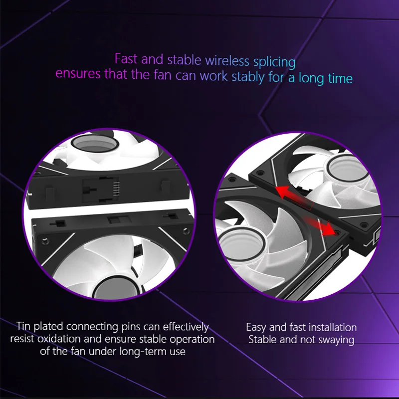 JUMPEAK MX120 360mm Modular Wireless Splicing 120mm PC Case Cooling Fan ARGB Infinite Mirror Light Effect For Water Cooler Fan