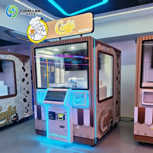 Customized Unmanned Automatic Coffee Machine With Robot Arm Touch Screen Coffee Art Robot Vending Machine