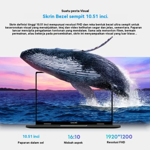 CHUWI MiniBook X 2-in-1 Touch Screen Laptop Intel N150 16GB LPDDR5 512G SSD 10.51"1920x1200 FHD Resolution Ultra-thin Notebook