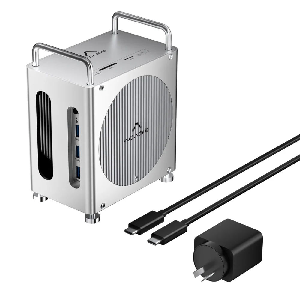 Acasis 40Gbps Mac Mini M4/M4 Pro USB-C Docking Station 4K/144HZ TF/SD 4.0 & Dual-bay M.2 NVMe Slot 16TB Storage for Office Work