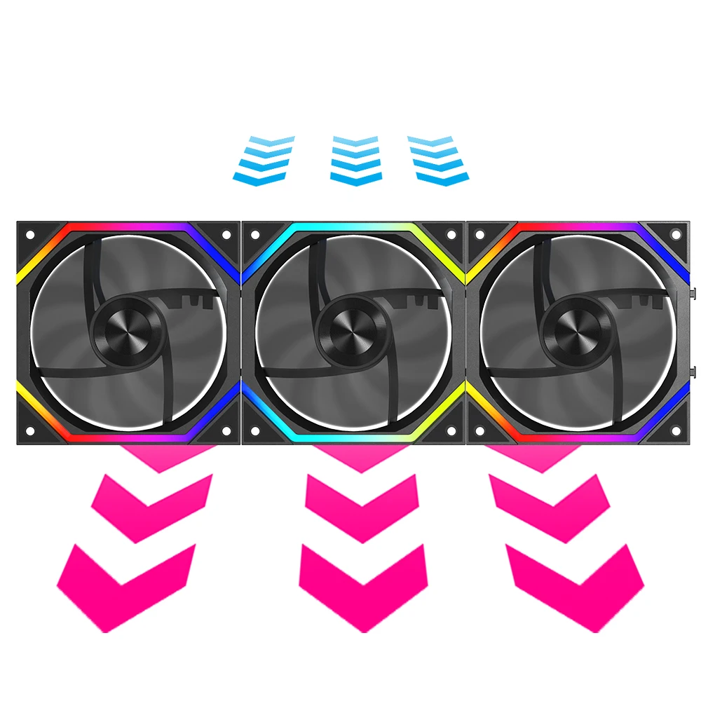 Jungle Leopard Galaxy Prism XH Flowing Running Lights‌ PC Case Fan Splicing fan ARGB chassis fan 12CM cooling fan 5V3 pin PWM