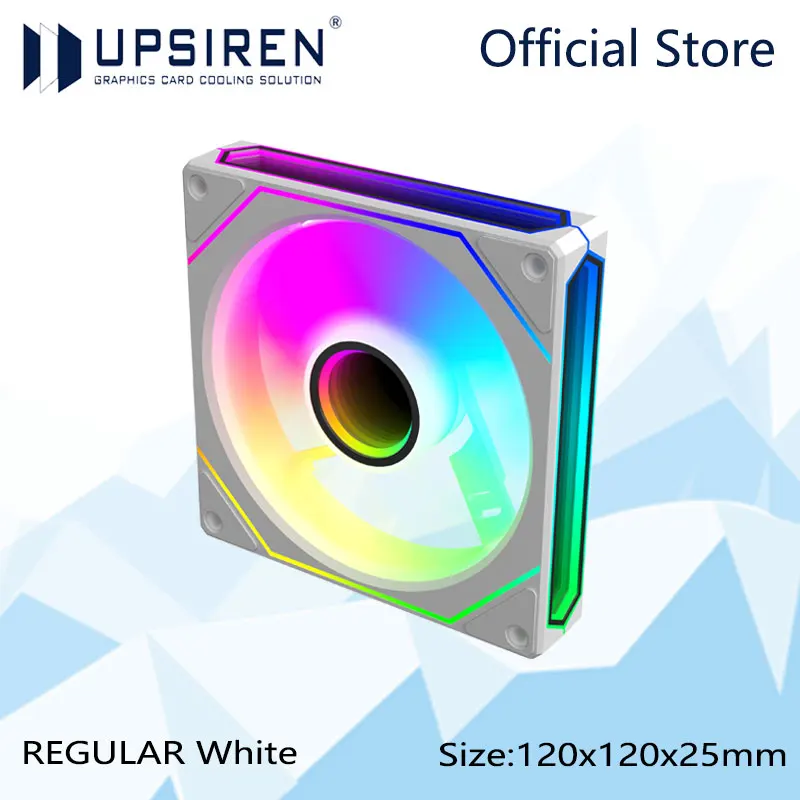 UPSIREN UF-4 12CM Computer Chassis Fan,Infinite Prism ARGB Fan/3 Mirror Surfaces/4 Pin PWM/3PIN ARGB Quiet Cooling Fan