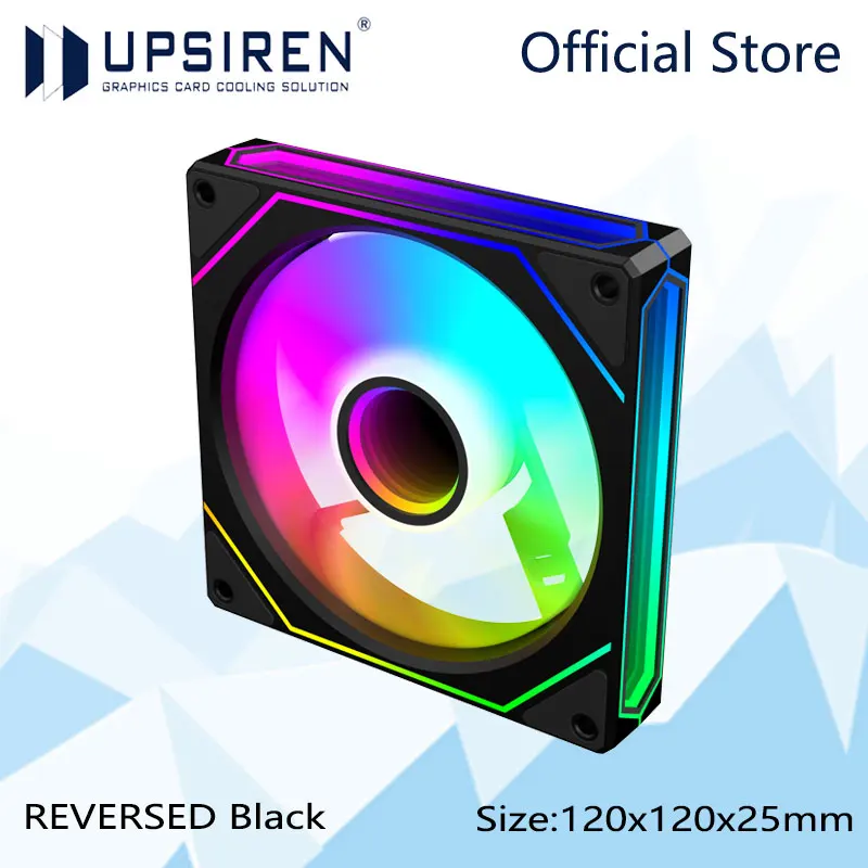 UPSIREN UF-4 12CM Computer Chassis Fan,Infinite Prism ARGB Fan/3 Mirror Surfaces/4 Pin PWM/3PIN ARGB Quiet Cooling Fan