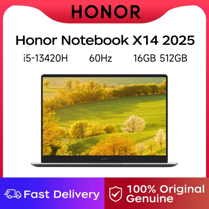 Honor Laptop X14 Combat Edition 2025 14-inch 13th Gen Core i5 13420H 16GB 512GB/1TB/2TB 60Hz IPS Screen Thin & Light Laptop