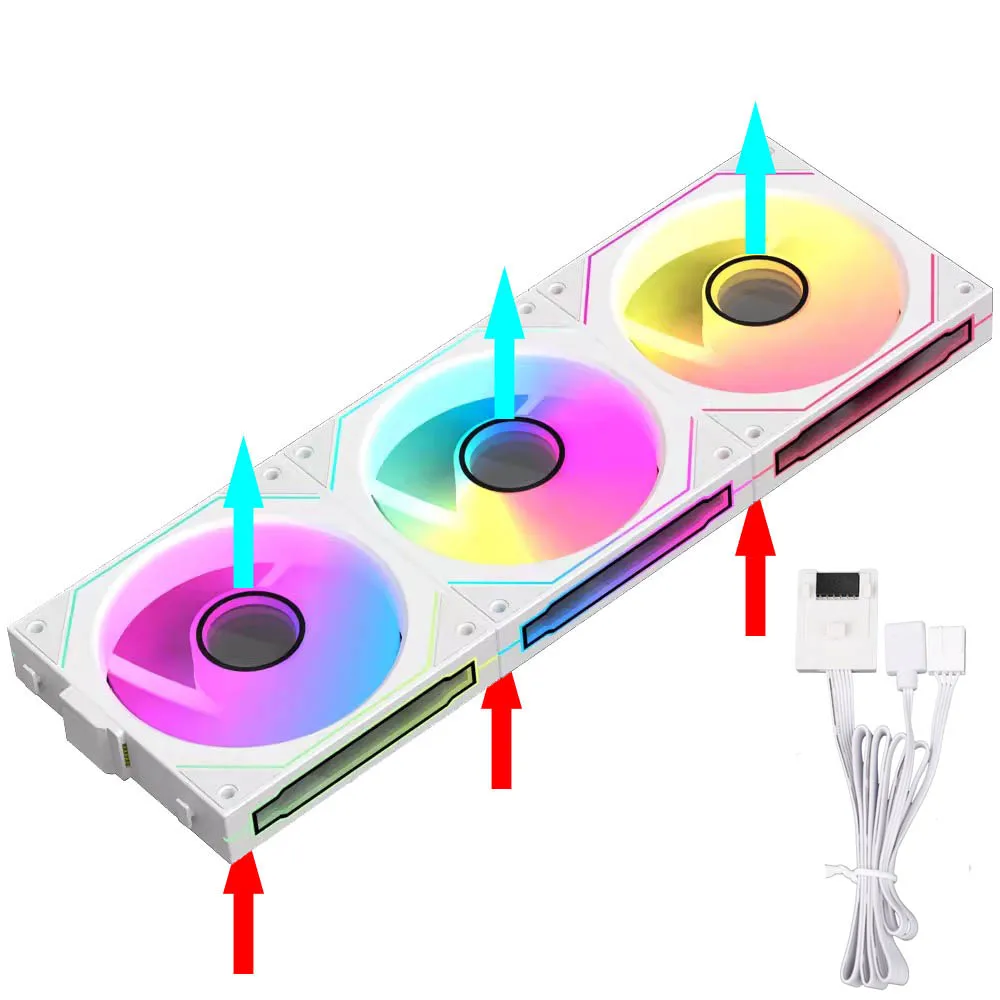 JUMPEAK MX120 360mm Modular Wireless Splicing 120mm PC Case Cooling Fan ARGB Infinite Mirror Light Effect For Water Cooler Fan