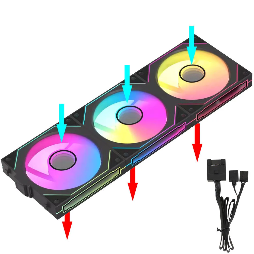 JUMPEAK MX120 360mm Modular Wireless Splicing 120mm PC Case Cooling Fan ARGB Infinite Mirror Light Effect For Water Cooler Fan