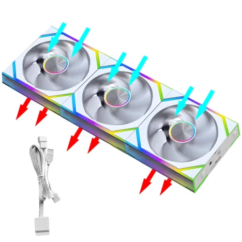 JUMPEAK DS120 Face-Changing ARGB Cooling Fan 360mm 240mm Modular Stackable Splicing 120mm RGB Fans For Gaming PC Case CPU Cooler