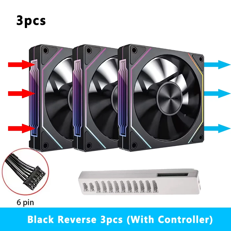 Prism 5 PRO 120mm Fan 6pin RGB Pc Case Ventiladores Computer Chassis Fan Water Cooler PC Gamer Cooling Kit Fan Ventilador