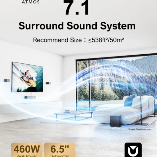 ULTIMEA 7.1 Surround Sound System Sound bar for TV with Dolby Atmos&APP Control, Home Cinema Bluetooth Speaker with Subwoofer