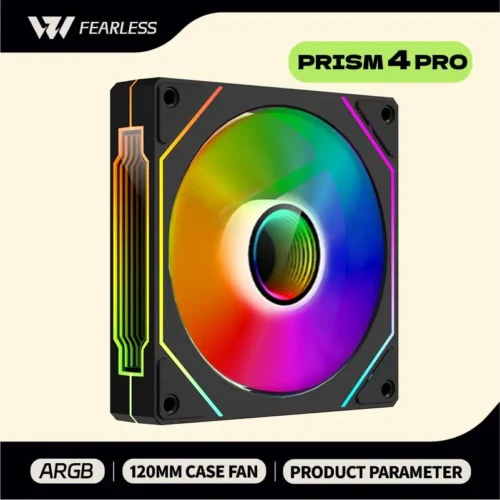 OEM PRISM 4 PRO Computer Chassis Fan 120mm 5V 3PIN ARGB 4 Pin PWM Quiet Cooling Fan 12V Large Air Volume 45.2CFM/600-1500RPM