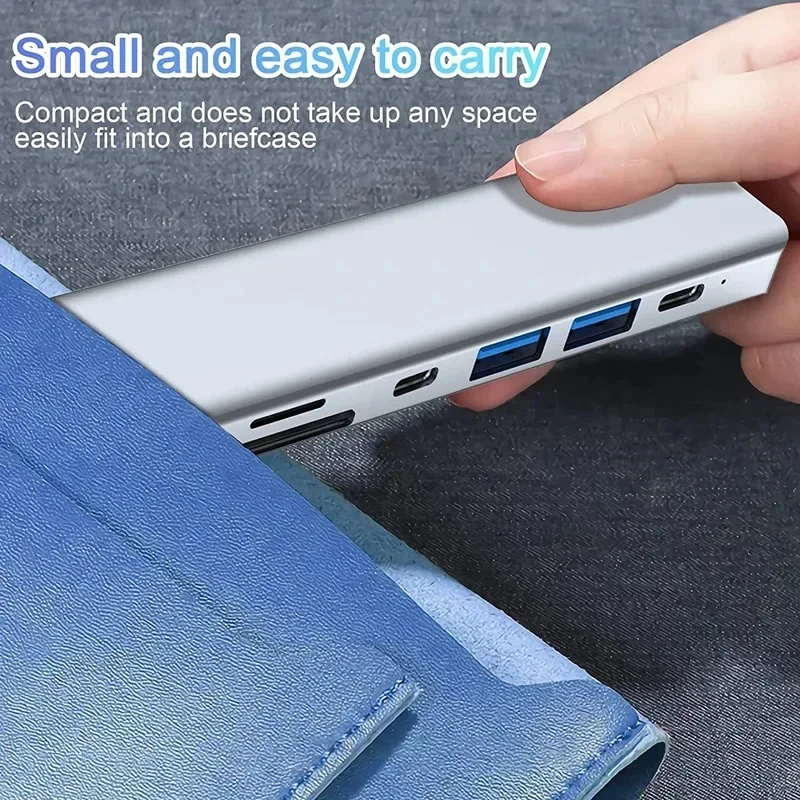 7 in 1 USB C Hub Adapter to 4K HDMI-Compatible SD TF Card Reader USB 3.0 2.0 Type C PD Charging for MacBook Pro Laptops