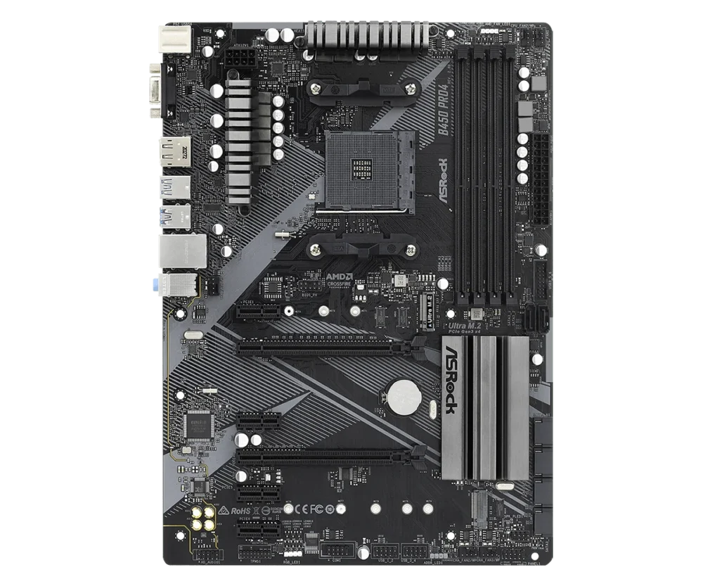 b450 AM4 placa mãe B450 Pro4 R2.0 motherboard CPU Support Ryzen 5 5600 7 5700X 5800X 9 5900X memória ramDDR4 128GB Ultra M.2 ATX