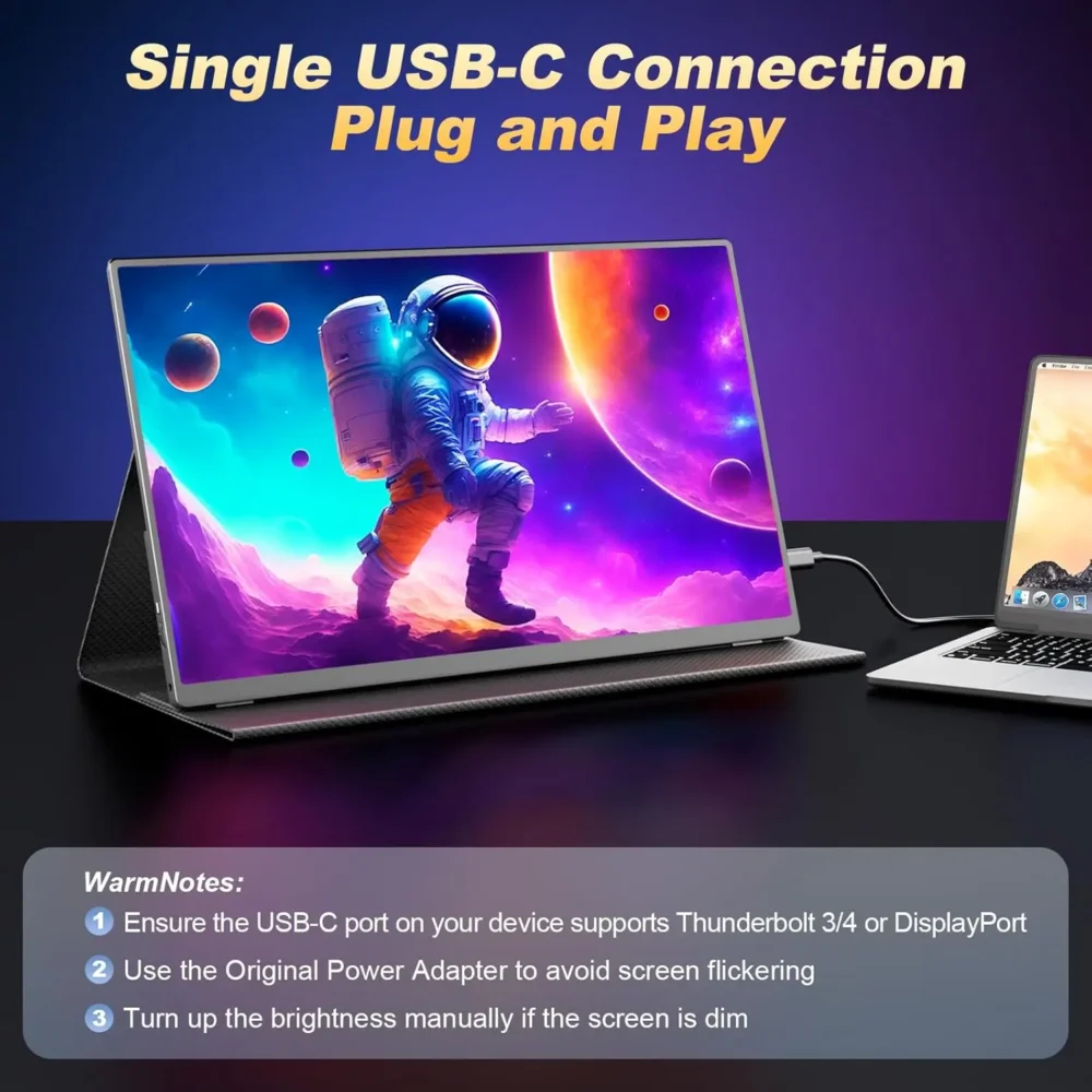 UPERFECT 18 Inch 4K Portable Monitor IPS Display 3840x2160 External Second Gaming Screen For Gaming Laptop PS4 Switch Mini PC