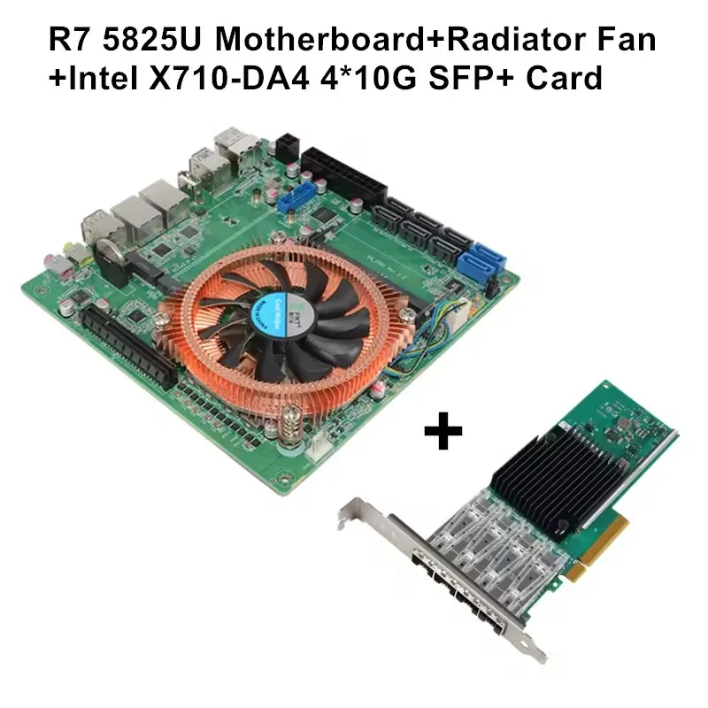 Topton AMD Ryzen 7 5800H 5825U 8-Bay NAS Firewall Motherboard 2*NVMe 8*SATA 2*2.5G LAN 2*DDR4 1*8XPCIE3.0 Gaming ITX Mainboard
