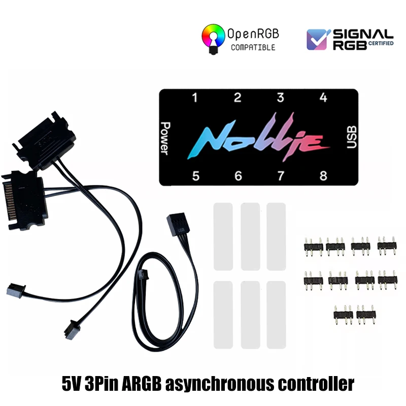 Nollie RGB Asynchronous Controller HUB 8/16 Ways Addressable ARGB Splitter Support Software Signal-RGB/OpenRGB Management