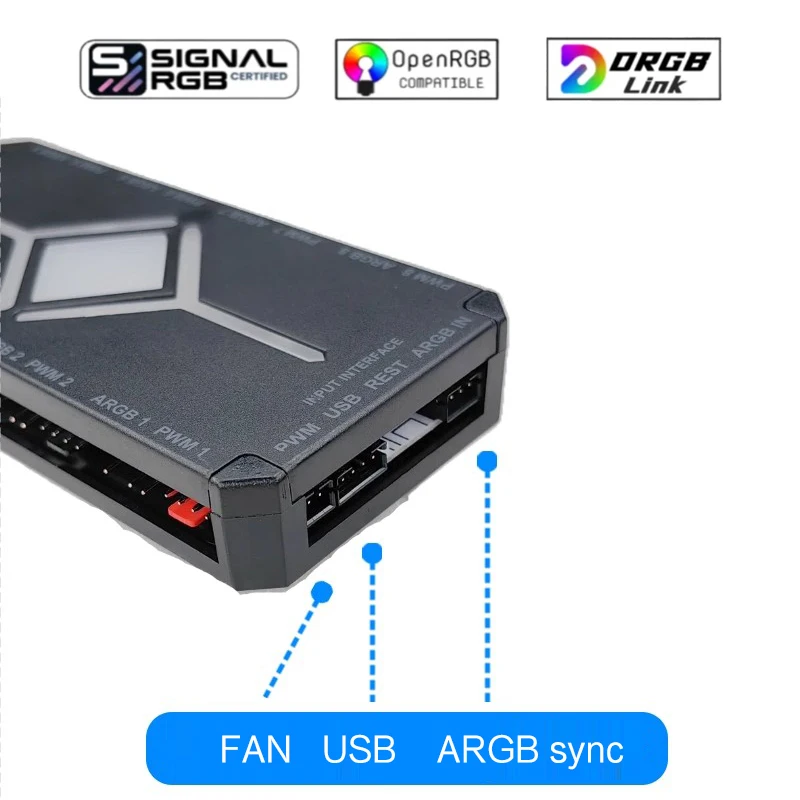 Desktop Computer DRGB Asynchronous Lighting Controller,  5V 3Pin & PWM 4Pin 8+8 Ways Software DeepRGB SignalRGB ARGB