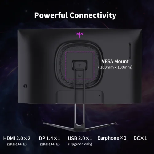 KTC H27S5C 27" Curved Gaming Monitor, 1440P QHD 144Hz 120Hz Monitor 1500R HVA Panel, HDR400, Adaptive Sync, 400nits