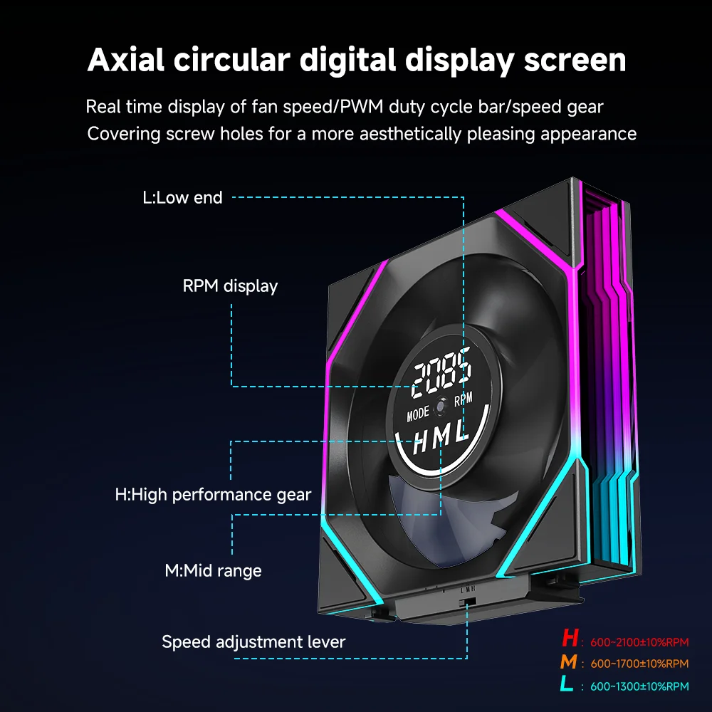 Jungle Leopard Interstellar V4 Digital Display Speed Control Infinite Mirror With Screen Ventilador UNI Fan