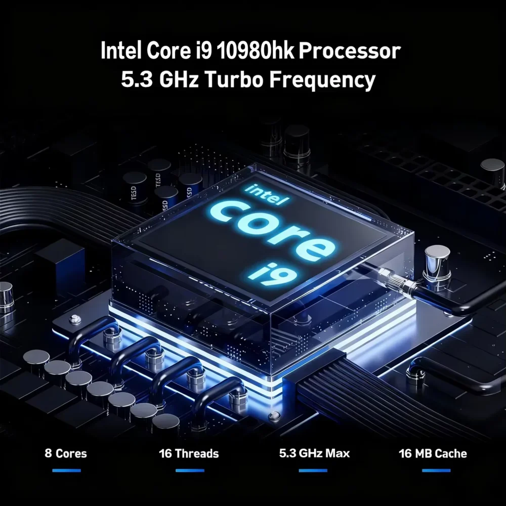 Core i9-10980HK Laptop 16GB RAM 1TB/2TB SSD Backlit Keyboard Fingerprint Unlocking Function Gaming and Business Dual Use Laptop