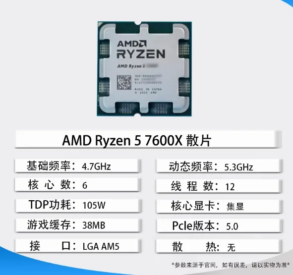 AMD R5 7500F r7 7700x r9 7900x 7950x cpu 7800x3d 7600x cpu
