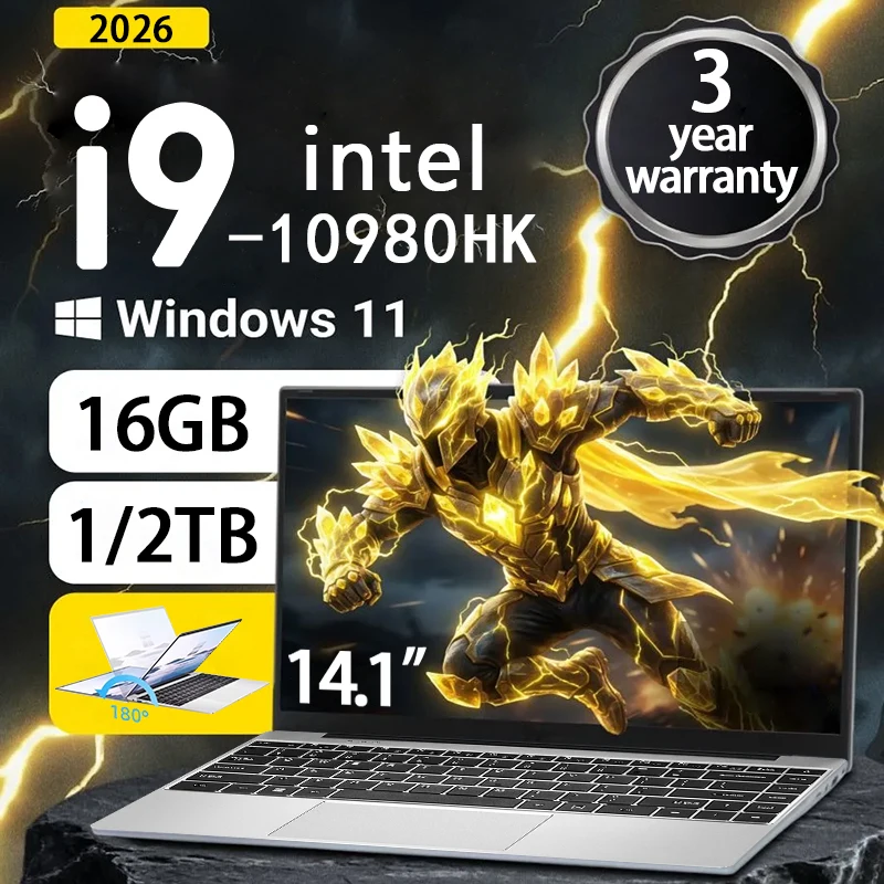 Ultra Slim Laptop Intel Core i9-10980HK 14.1" 16GB RAM 2TB SSD Portable laptops Windows 11 Pro Office Study Notebook Computer
