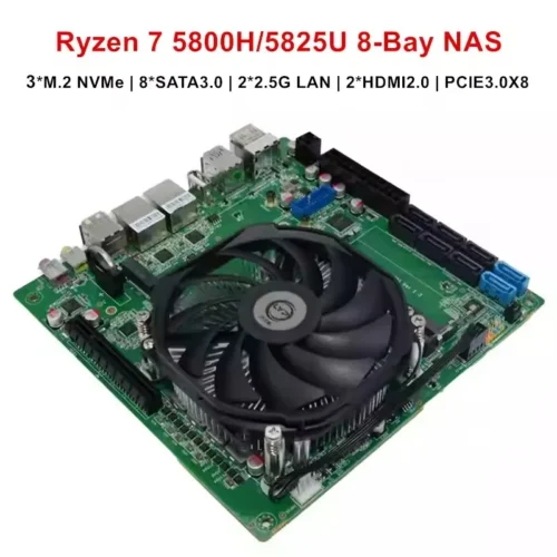 Topton AMD Ryzen 7 5800H 5825U 8-Bay NAS Firewall Motherboard 2*NVMe 8*SATA 2*2.5G LAN 2*DDR4 1*8XPCIE3.0 Gaming ITX Mainboard