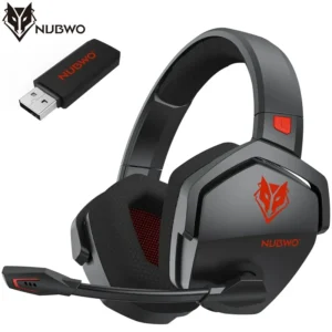 NUBWO G06 Dual Wireless Headsets Gamer with Microphone 2.4GHz Bluetooth 5.3 Gaming Headphones for PS5, PS4, PC, Mobile, Switch