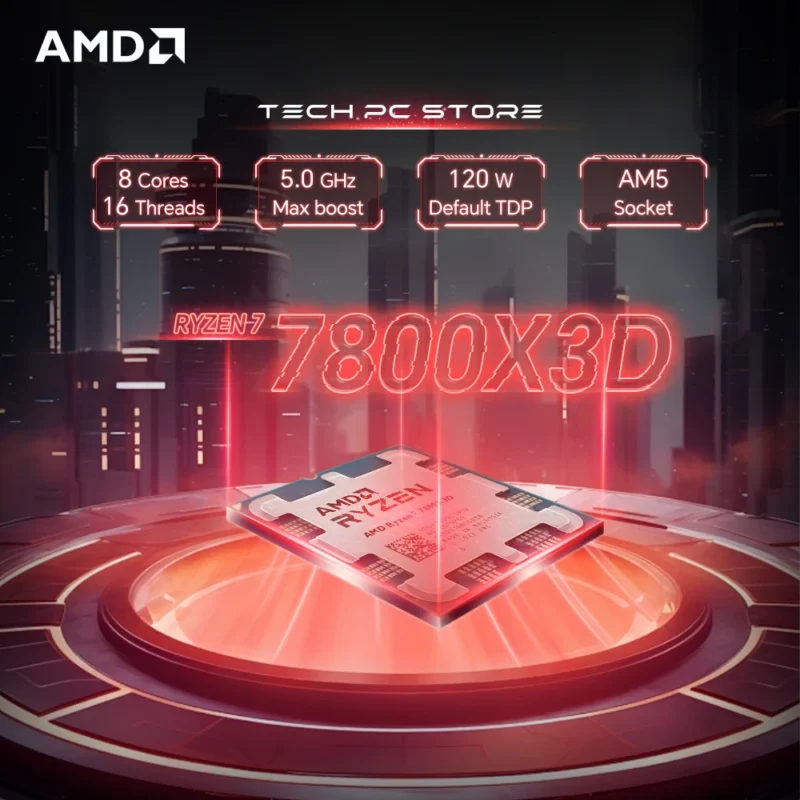 AMD Ryzen 7 7800X3D L3=96M 4.2GHz 8-Core 16-Thread R7 7800X3D Gaming Processor 120W 5NM DDR5 Socket AM5 No Fan