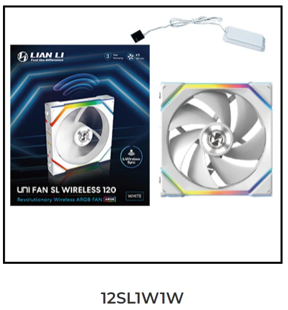 LIAN LI UNI FAN SL Wireless 120 Single Pack , Reverse Blade Triple Pack, LCD 120 Single Pack, Case fan, water cooled fan